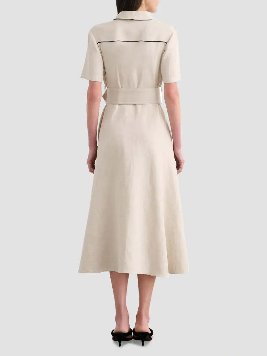 Toccin Women's Jean Linen-Blend Midi Shirtdress | Thumbnail 5 Toccin Women's Jean Linen-Blend Midi Shirtdress | Thumbnail 5
