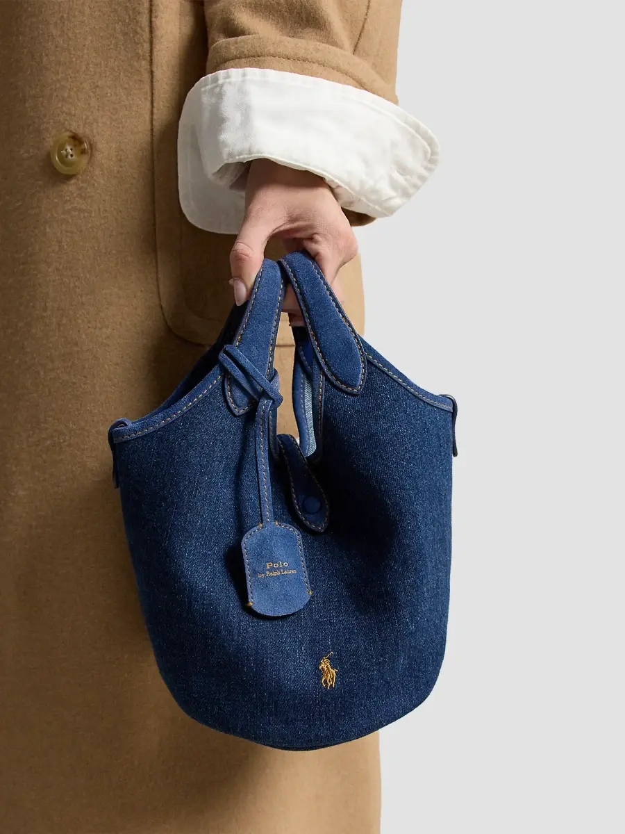 Polo Ralph Lauren Women's Polo Play Small Denim Tote Bag | Thumbnail 2 Polo Ralph Lauren Women's Polo Play Small Denim Tote Bag | Thumbnail 2