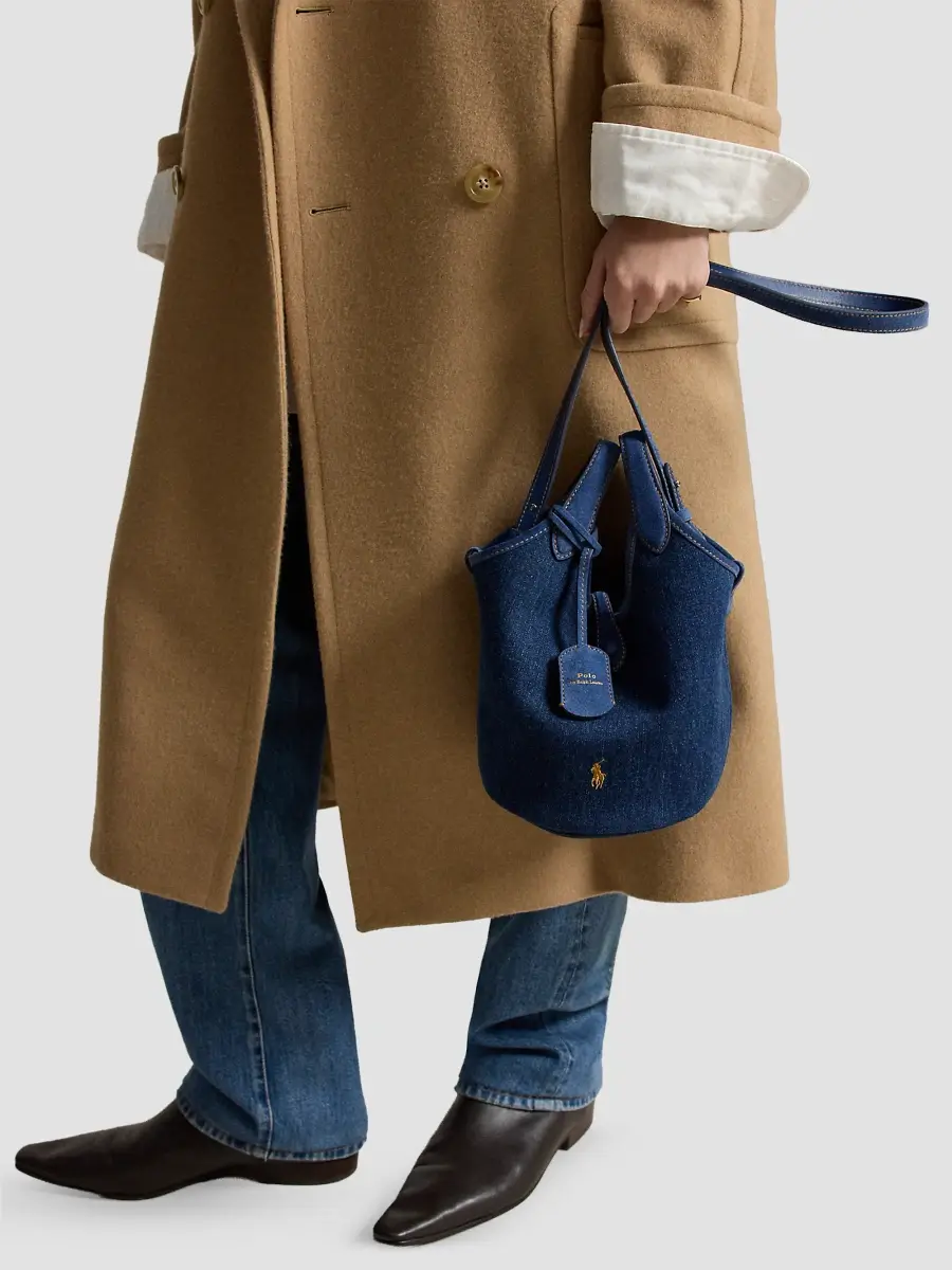 Polo Ralph Lauren Women's Polo Play Small Denim Tote Bag | Thumbnail 3 Polo Ralph Lauren Women's Polo Play Small Denim Tote Bag | Thumbnail 3