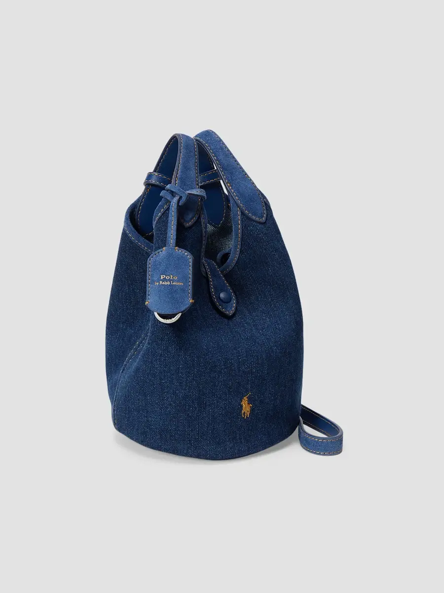 Polo Ralph Lauren Women's Polo Play Small Denim Tote Bag | Thumbnail 4 Polo Ralph Lauren Women's Polo Play Small Denim Tote Bag | Thumbnail 4