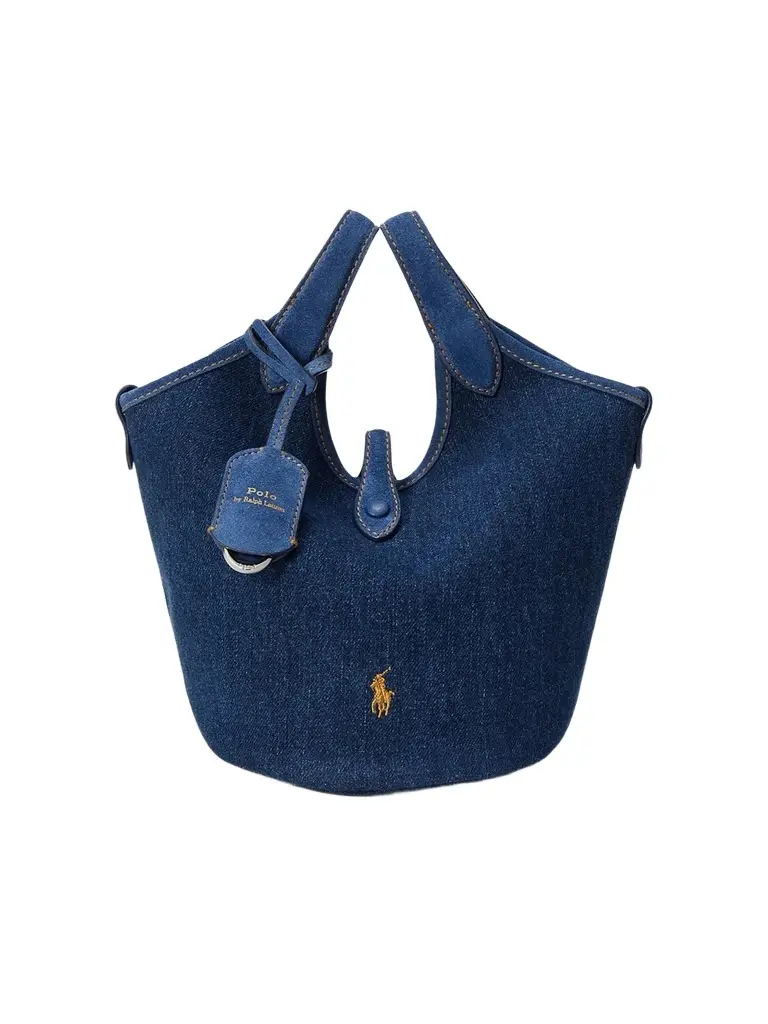 Women's Polo Play Small Denim Tote Bag Women's Polo Play Small Denim Tote Bag