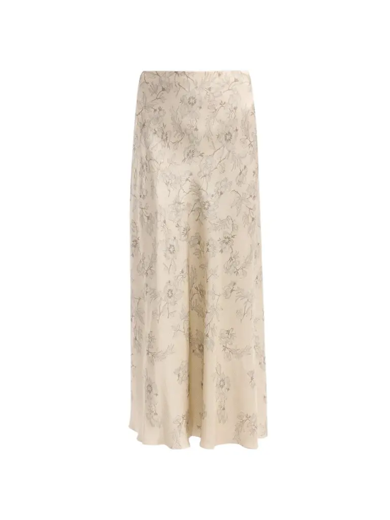 Women's Floral Satin Maxi Skirt Women's Floral Satin Maxi Skirt