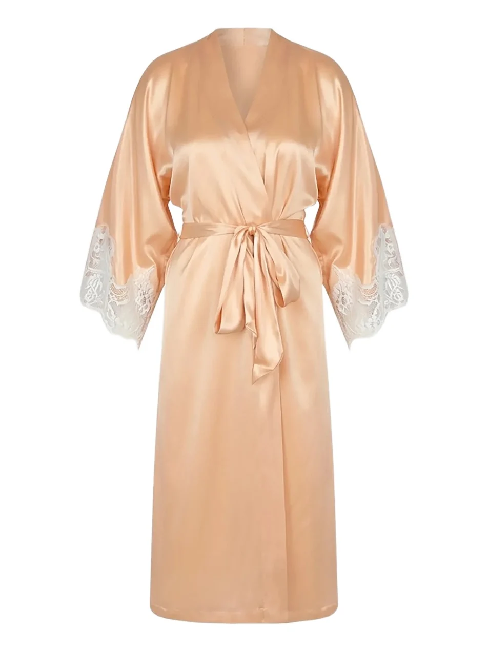 Women's Splendeur Soie Lace-Trim Silk-Blend Robe