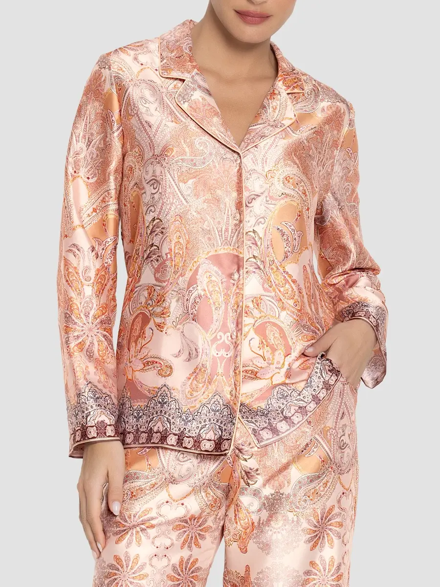 Lise Charmel Women's Voyage Splendeur Paisley Satin Pajama Shirt | Thumbnail 4 Lise Charmel Women's Voyage Splendeur Paisley Satin Pajama Shirt | Thumbnail 4