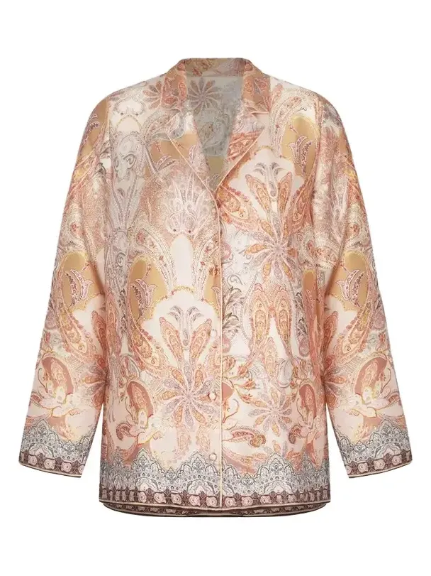 Women's Voyage Splendeur Paisley Satin Pajama Shirt Women's Voyage Splendeur Paisley Satin Pajama Shirt