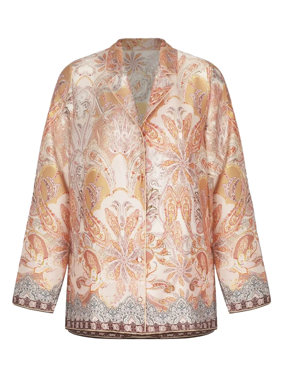 Women's Voyage Splendeur Paisley Satin Pajama Shirt Women's Voyage Splendeur Paisley Satin Pajama Shirt