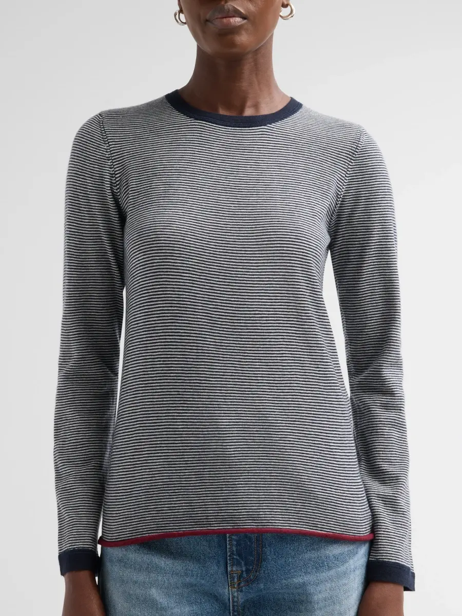 MAJESTIC FILATURES Women's Stripe Cashmere Long-Sleeve Crewneck T-Shirt | Thumbnail 5 MAJESTIC FILATURES Women's Stripe Cashmere Long-Sleeve Crewneck T-Shirt | Thumbnail 5