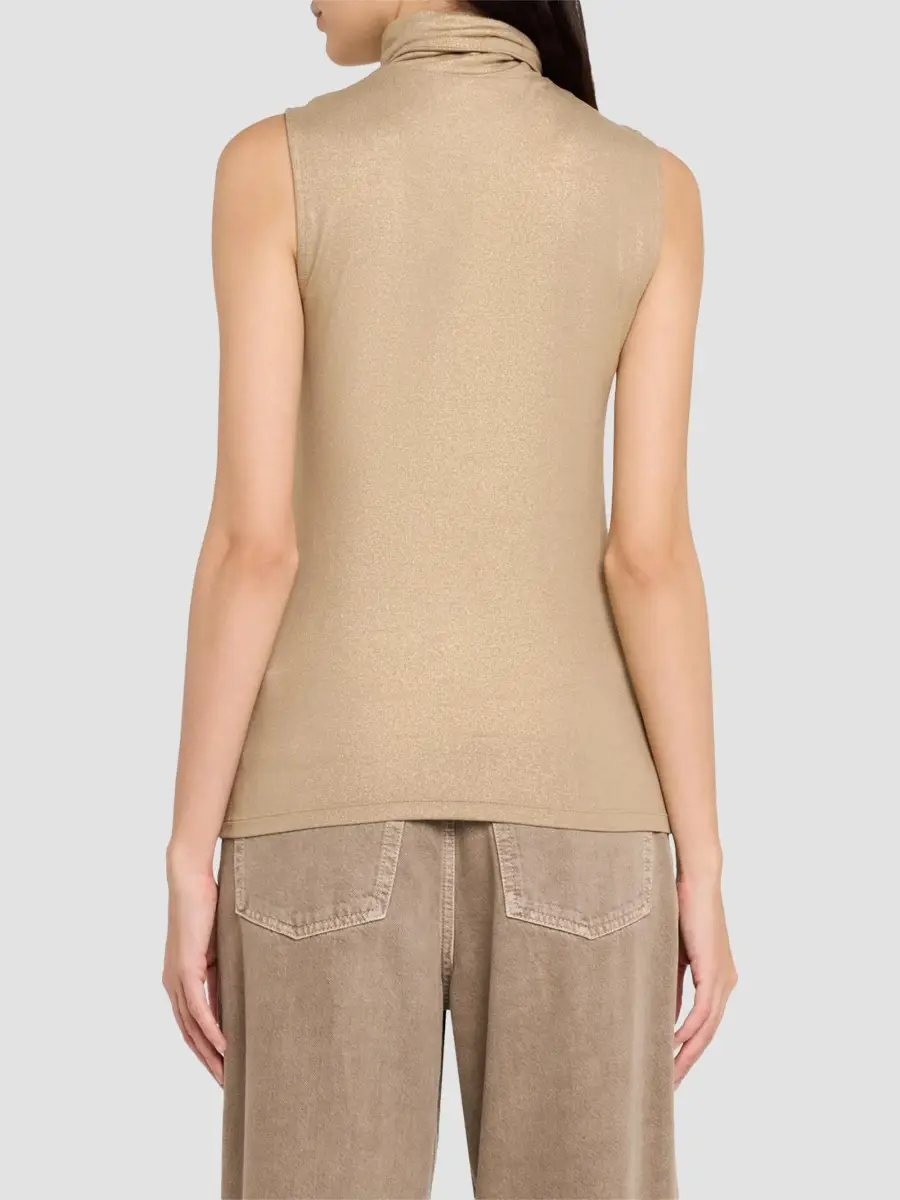 MAJESTIC FILATURES Women's Soft Touch Metallic Sleeveless Turtleneck Top | Thumbnail 3 MAJESTIC FILATURES Women's Soft Touch Metallic Sleeveless Turtleneck Top | Thumbnail 3