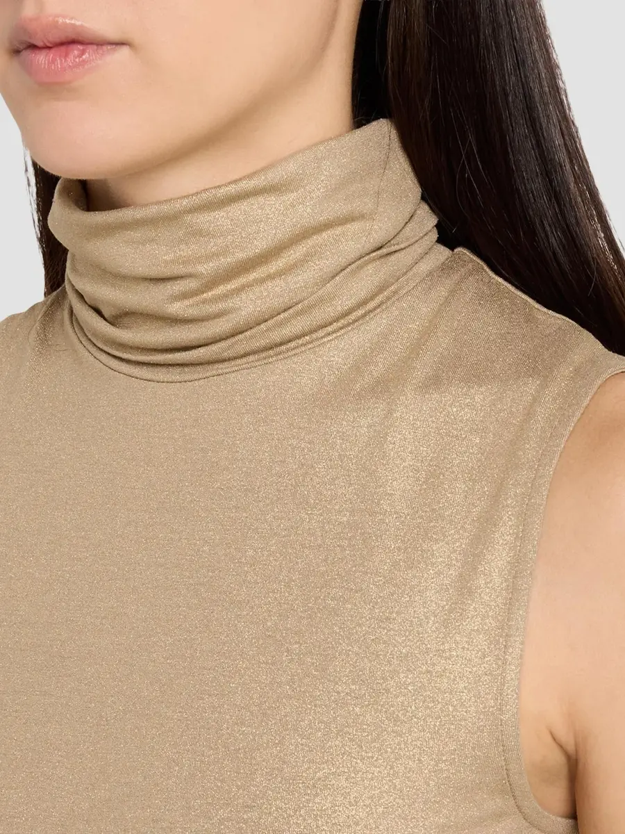 MAJESTIC FILATURES Women's Soft Touch Metallic Sleeveless Turtleneck Top | Thumbnail 5 MAJESTIC FILATURES Women's Soft Touch Metallic Sleeveless Turtleneck Top | Thumbnail 5