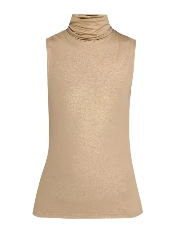 Women's Soft Touch Metallic Sleeveless Turtleneck Top Women's Soft Touch Metallic Sleeveless Turtleneck Top