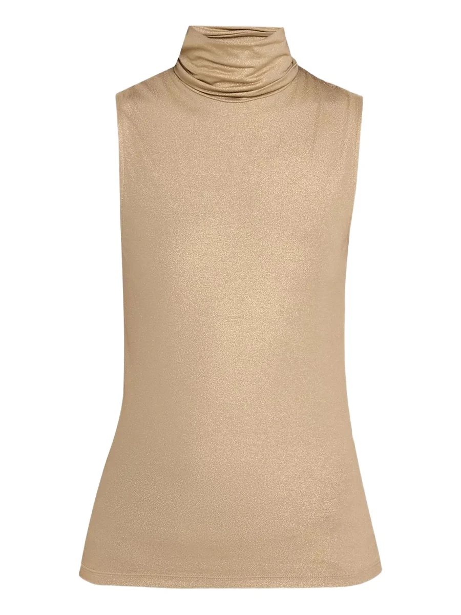 Women's Soft Touch Metallic Sleeveless Turtleneck Top Women's Soft Touch Metallic Sleeveless Turtleneck Top