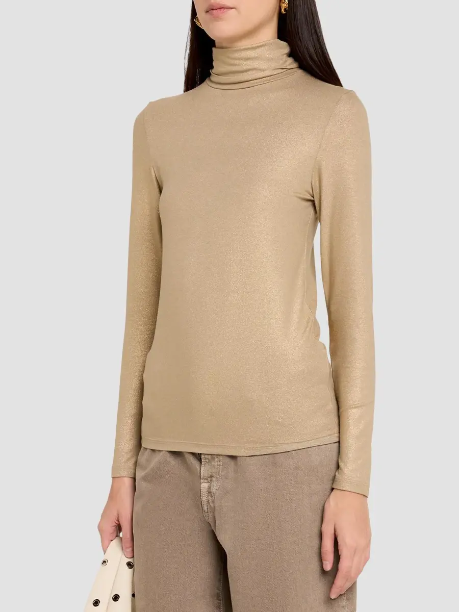 MAJESTIC FILATURES Women's Soft Touch Metallic Long-Sleeve Turtleneck Top | Thumbnail 4 MAJESTIC FILATURES Women's Soft Touch Metallic Long-Sleeve Turtleneck Top | Thumbnail 4