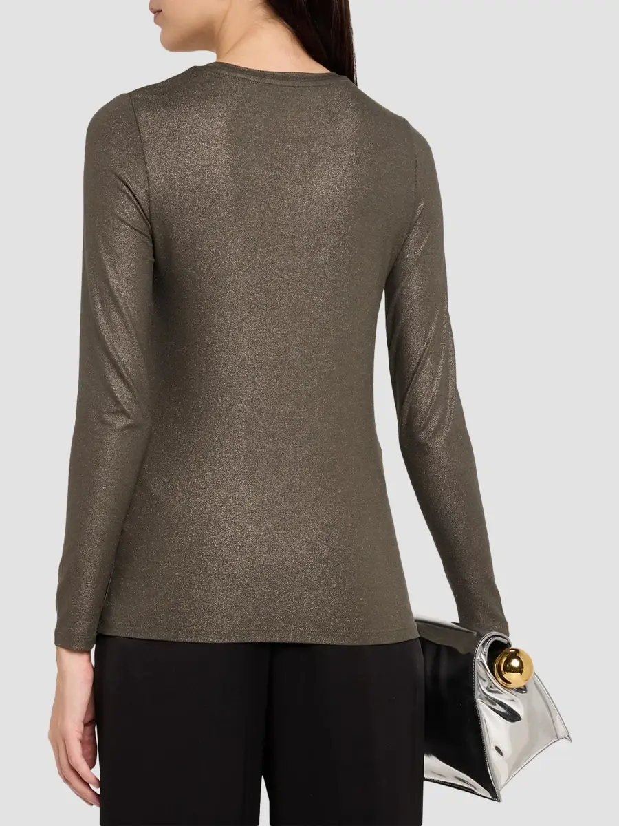 MAJESTIC FILATURES Women's Soft Touch Metallic Long-Sleeve Crewneck T-Shirt | Thumbnail 3 MAJESTIC FILATURES Women's Soft Touch Metallic Long-Sleeve Crewneck T-Shirt | Thumbnail 3