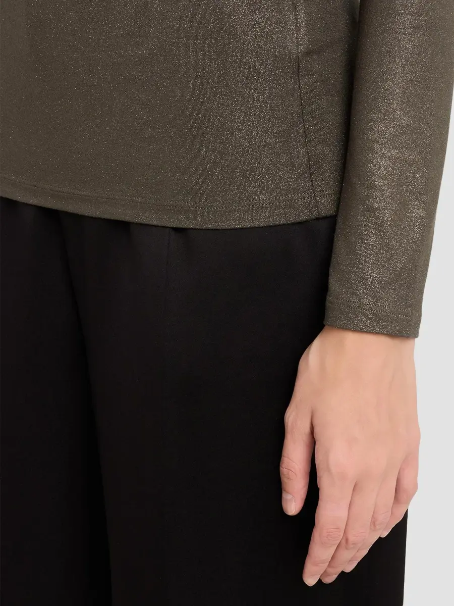 MAJESTIC FILATURES Women's Soft Touch Metallic Long-Sleeve Crewneck T-Shirt | Thumbnail 5 MAJESTIC FILATURES Women's Soft Touch Metallic Long-Sleeve Crewneck T-Shirt | Thumbnail 5