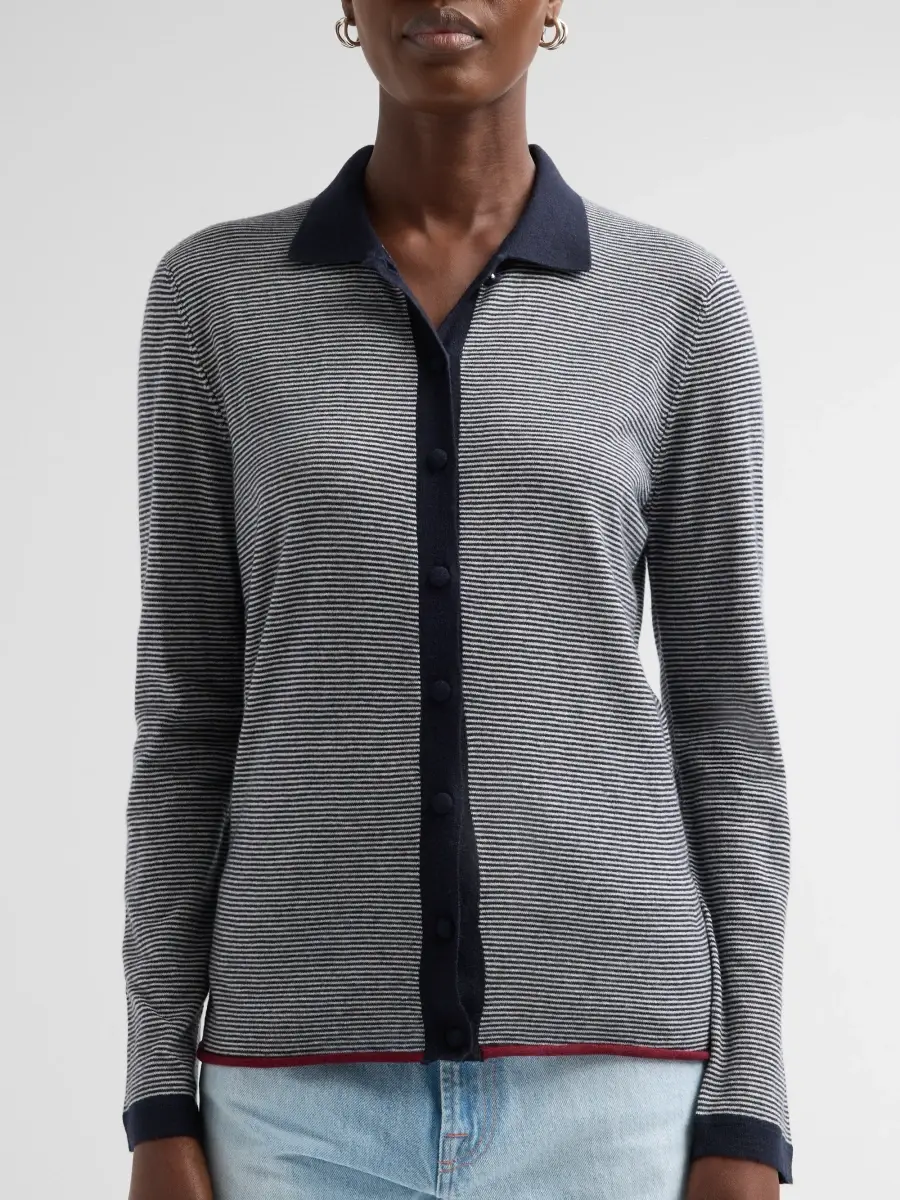 MAJESTIC FILATURES Women's Stripe Cashmere Button-Front Shirt | Thumbnail 5 MAJESTIC FILATURES Women's Stripe Cashmere Button-Front Shirt | Thumbnail 5