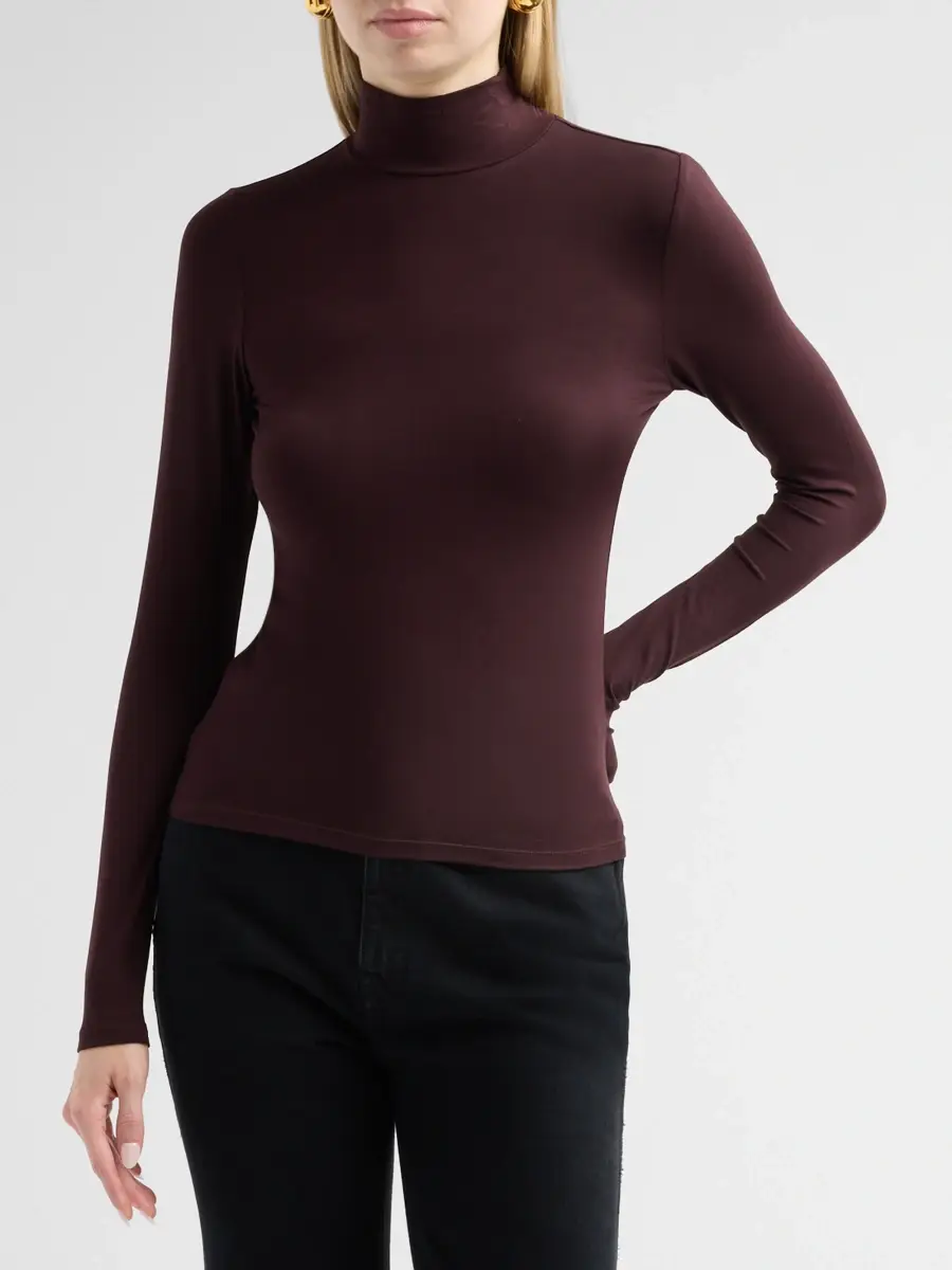 MAJESTIC FILATURES Women's Soft Touch Crop Mock Turtleneck Top | Thumbnail 4 MAJESTIC FILATURES Women's Soft Touch Crop Mock Turtleneck Top | Thumbnail 4