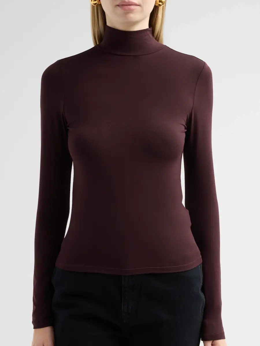 MAJESTIC FILATURES Women's Soft Touch Crop Mock Turtleneck Top | Thumbnail 5 MAJESTIC FILATURES Women's Soft Touch Crop Mock Turtleneck Top | Thumbnail 5