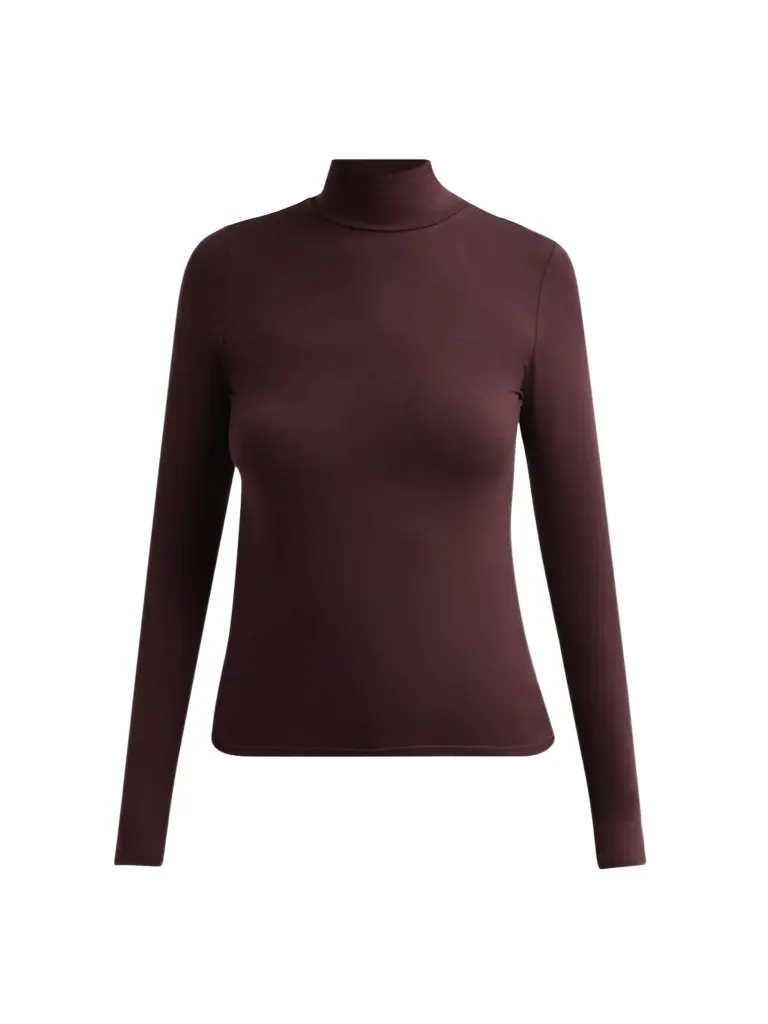 MAJESTIC FILATURES Women's Soft Touch Crop Mock Turtleneck Top
