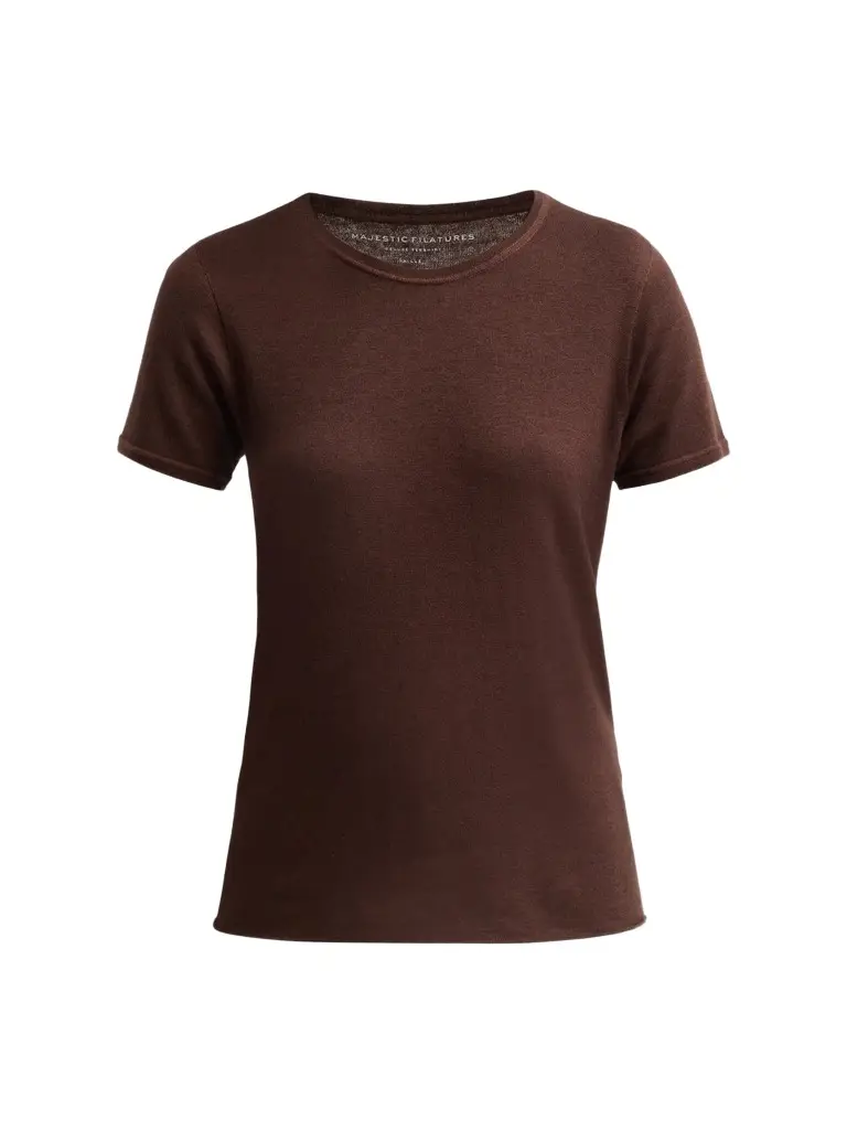 MAJESTIC FILATURES Women's Washable Cashmere Crewneck T-Shirt