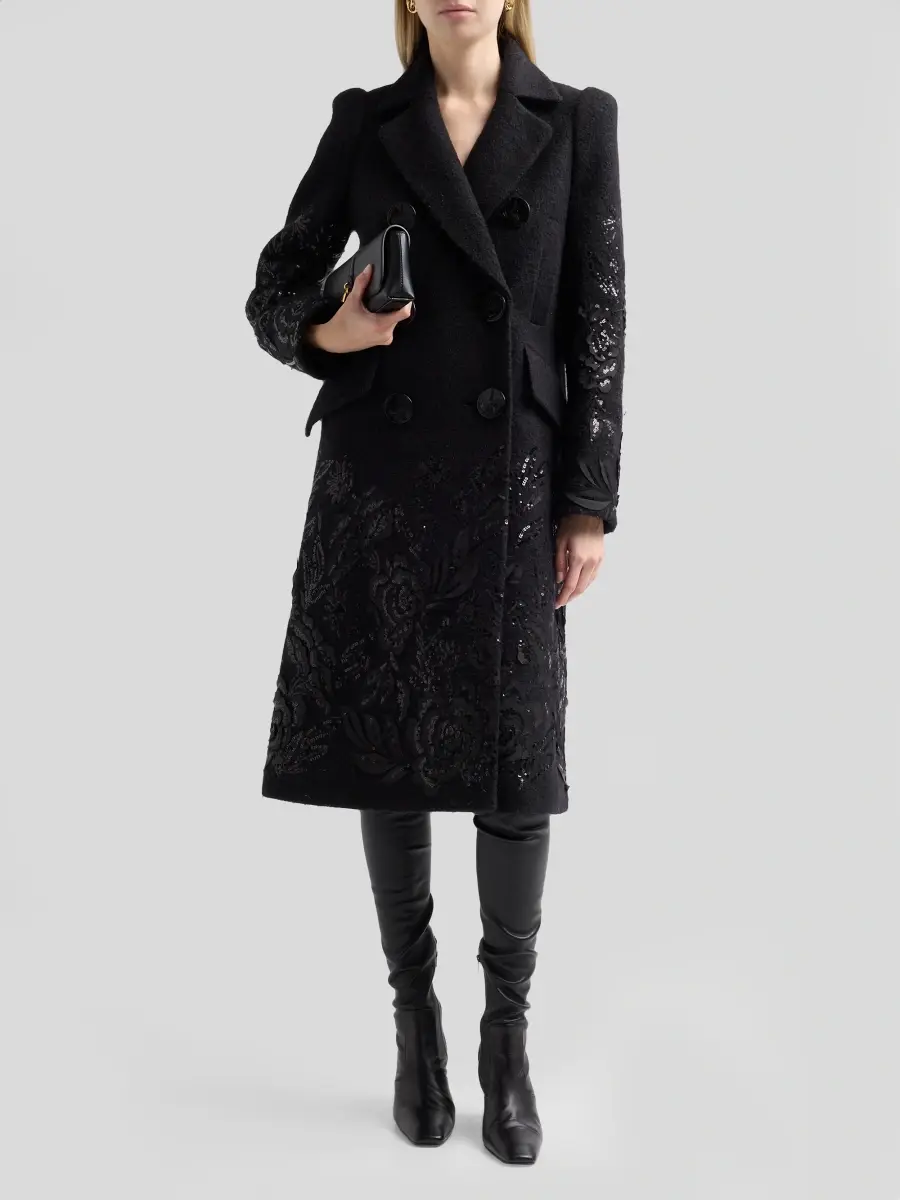 MAISON COMMON Women's Wool Embroidered Evening Coat | Thumbnail 2 MAISON COMMON Women's Wool Embroidered Evening Coat | Thumbnail 2