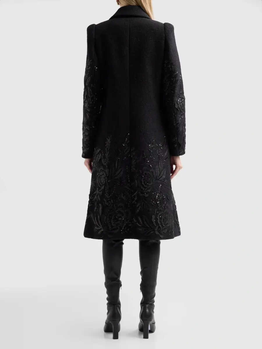 MAISON COMMON Women's Wool Embroidered Evening Coat | Thumbnail 3 MAISON COMMON Women's Wool Embroidered Evening Coat | Thumbnail 3