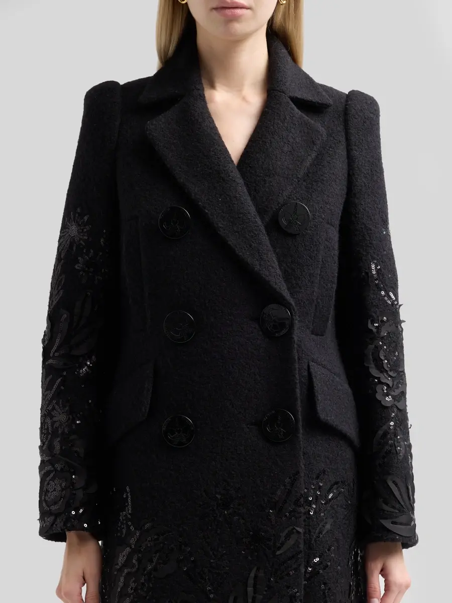 MAISON COMMON Women's Wool Embroidered Evening Coat | Thumbnail 5 MAISON COMMON Women's Wool Embroidered Evening Coat | Thumbnail 5