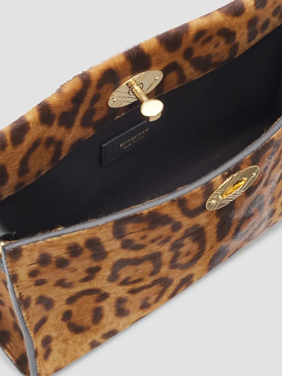 Burberry Women's Cotswolds Leopard-Print Calf Hair Pouch | Thumbnail 4 Burberry Women's Cotswolds Leopard-Print Calf Hair Pouch | Thumbnail 4