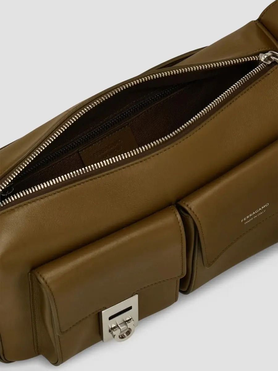Ferragamo Men's Hug Buckle Utility Shoulder Bag | Thumbnail 5 Ferragamo Men's Hug Buckle Utility Shoulder Bag | Thumbnail 5