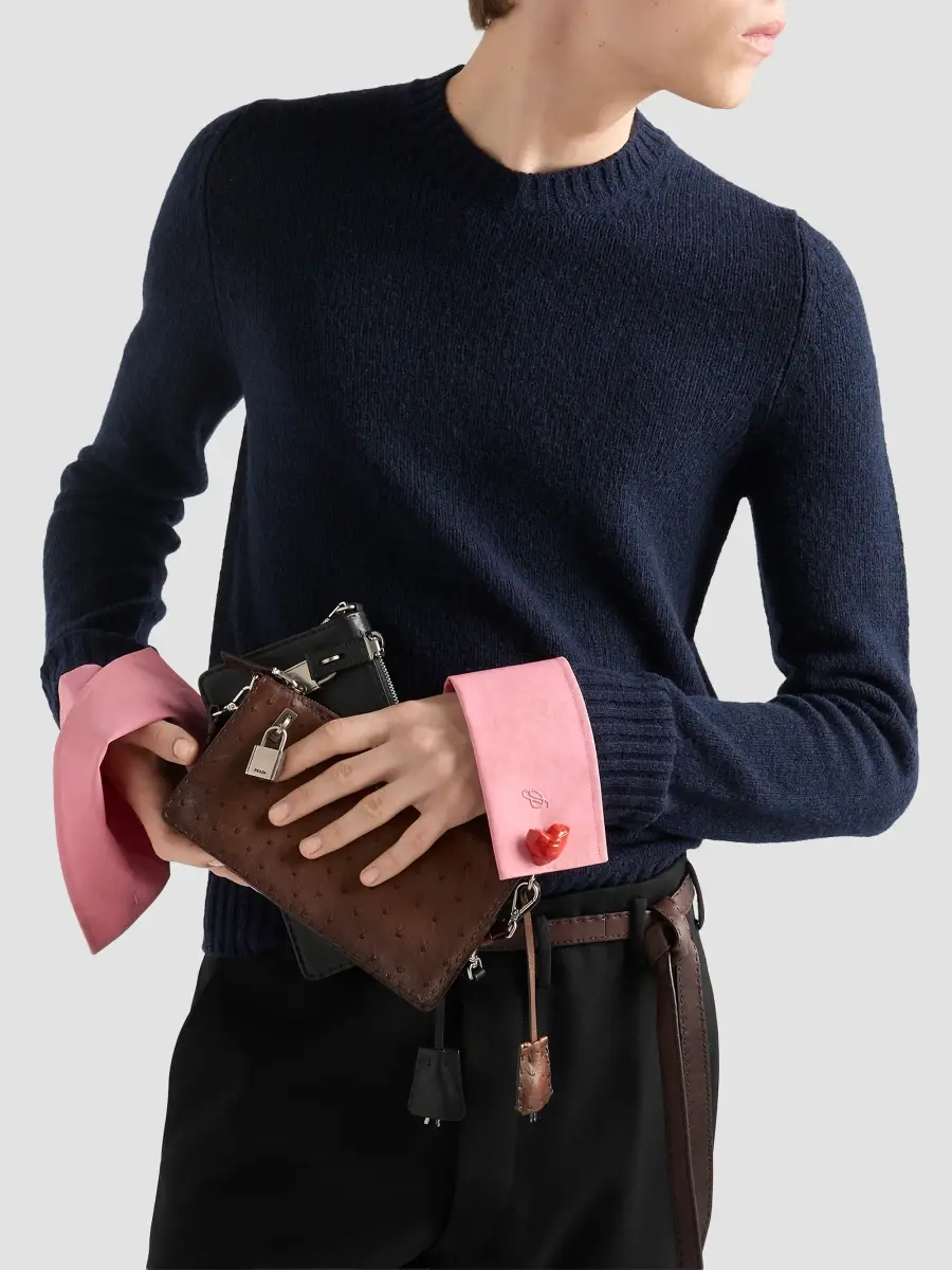Prada Men's Shetland Wool Crewneck Sweater | Thumbnail 3 Prada Men's Shetland Wool Crewneck Sweater | Thumbnail 3