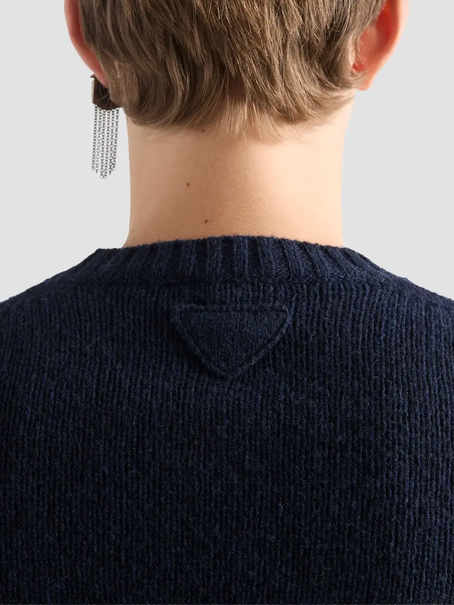 Prada Men's Shetland Wool Crewneck Sweater | Thumbnail 5 Prada Men's Shetland Wool Crewneck Sweater | Thumbnail 5
