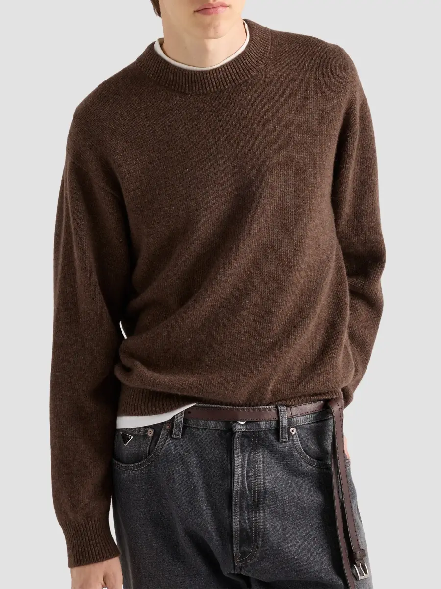 Prada Men's Re-Cashmere Crewneck Sweater | Thumbnail 3 Prada Men's Re-Cashmere Crewneck Sweater | Thumbnail 3