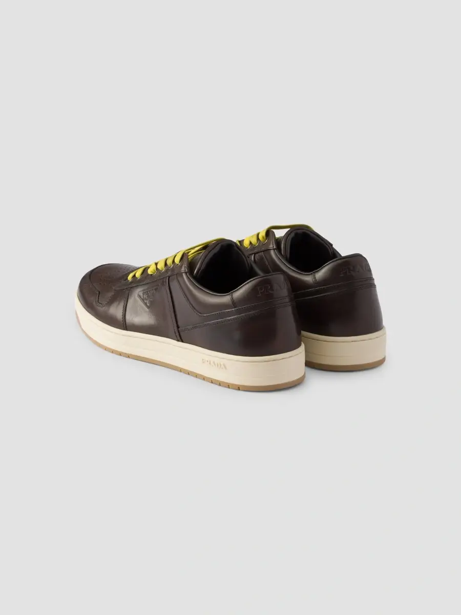 Prada Men's Downtown Aged Leather Sneakers | Thumbnail 3 Prada Men's Downtown Aged Leather Sneakers | Thumbnail 3