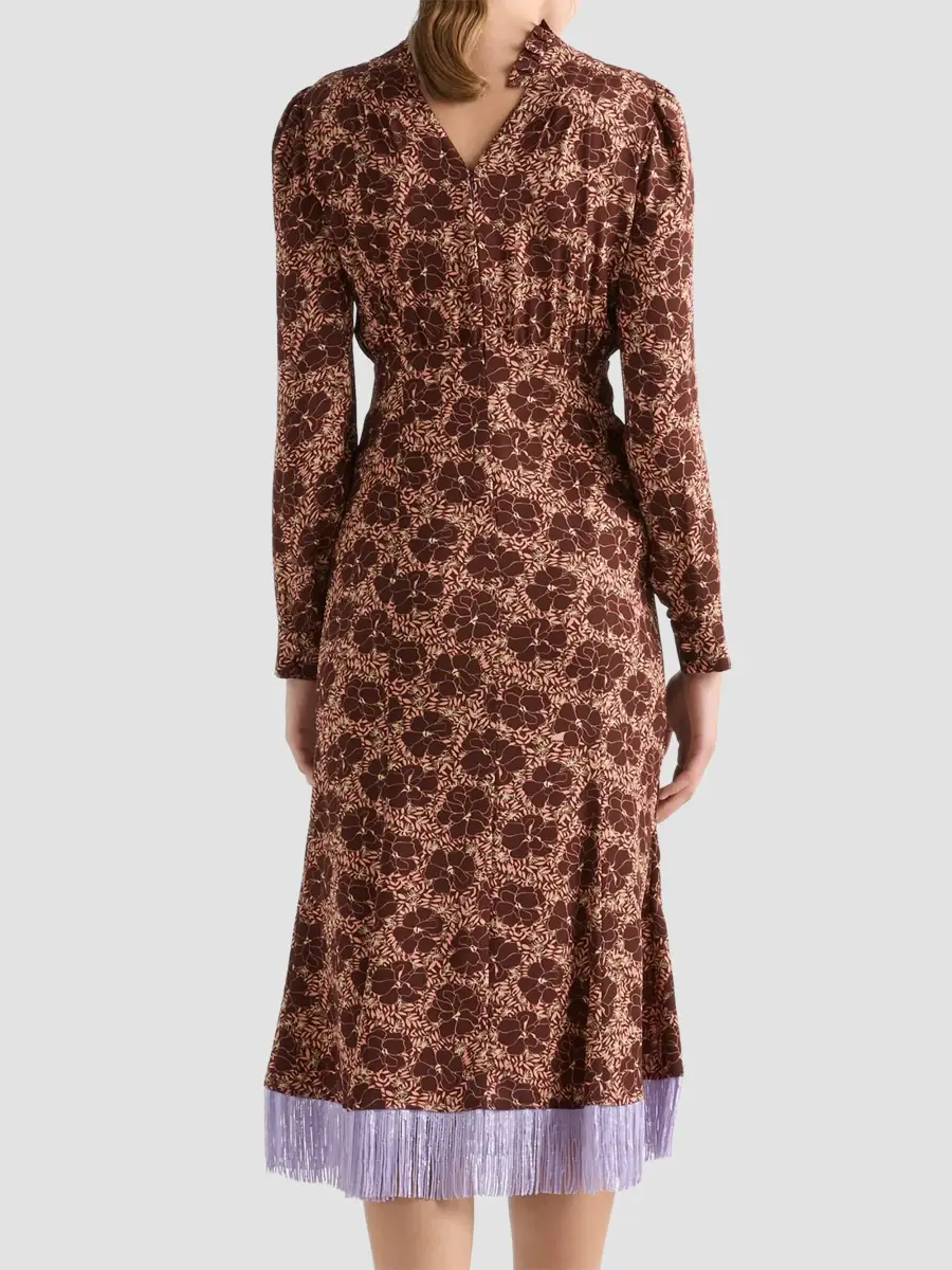 Prada Women's Embroidered Floral Print Sablé Dress | Thumbnail 3