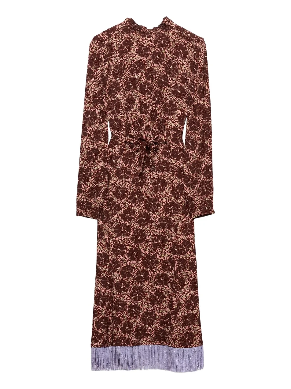 Prada Women's Embroidered Floral Print Sablé Dress