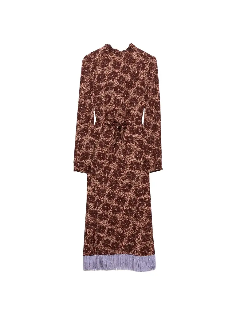 Prada Women's Embroidered Floral Print Sablé Dress