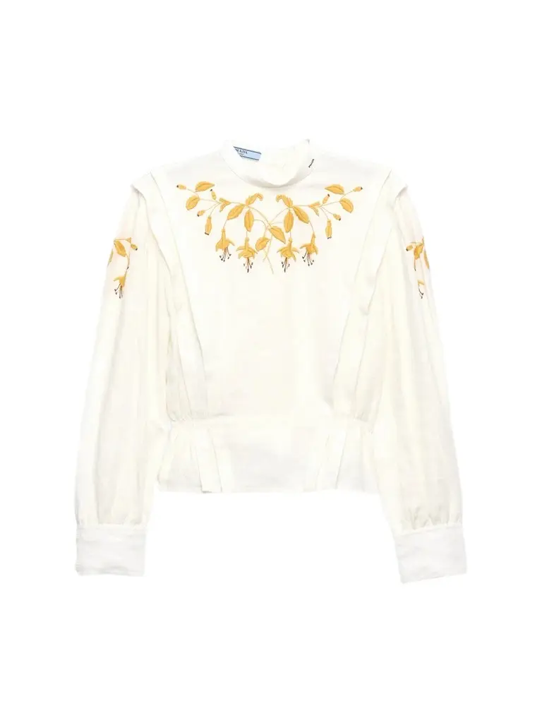 Women's Embroidered Slubbed Fabric Top Women's Embroidered Slubbed Fabric Top