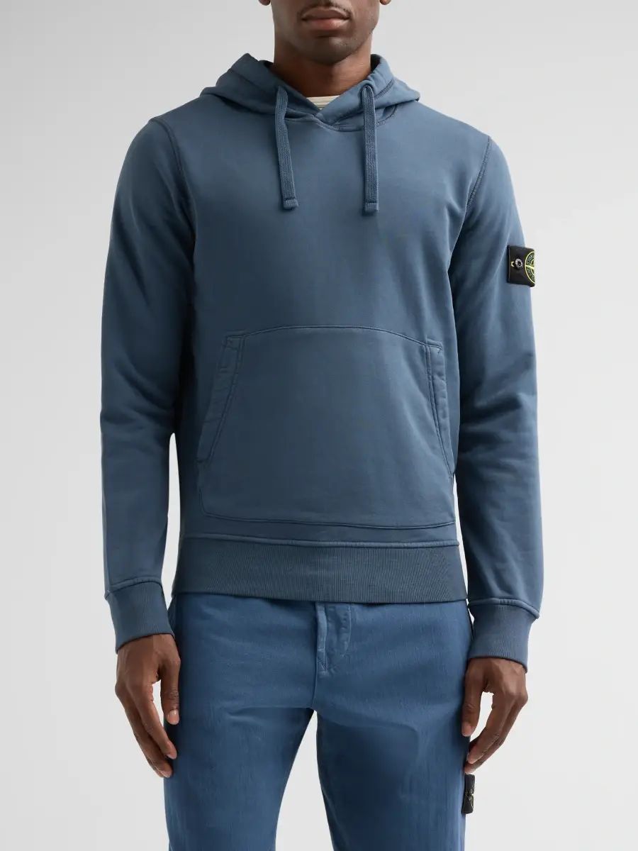 Stone Island Men's Cotton Drawstring Hoodie | Thumbnail 4 Stone Island Men's Cotton Drawstring Hoodie | Thumbnail 4