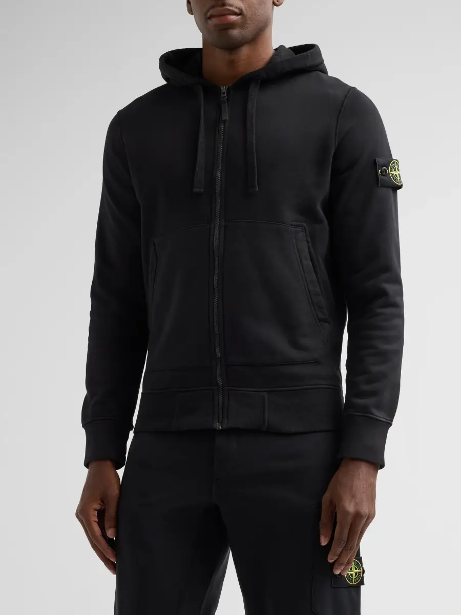 Stone Island Men's Cotton Drawstring Hoodie | Thumbnail 4 Stone Island Men's Cotton Drawstring Hoodie | Thumbnail 4