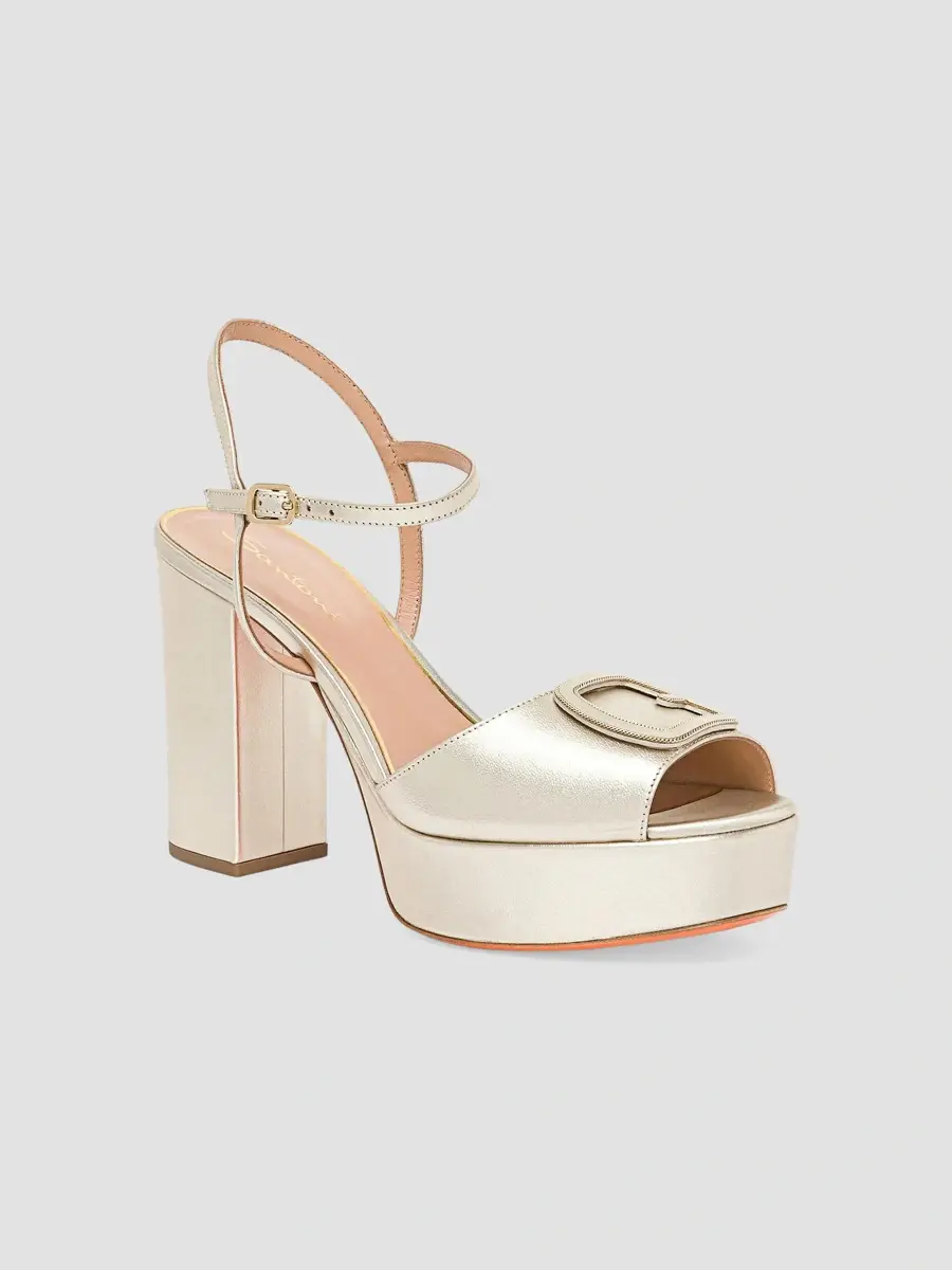 Santoni Women's Carla 60MM Metallic Leather Platform Sandals | Thumbnail 2 Santoni Women's Carla 60MM Metallic Leather Platform Sandals | Thumbnail 2