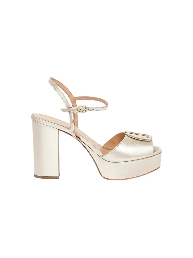 Santoni Women's Carla 60MM Metallic Leather Platform Sandals