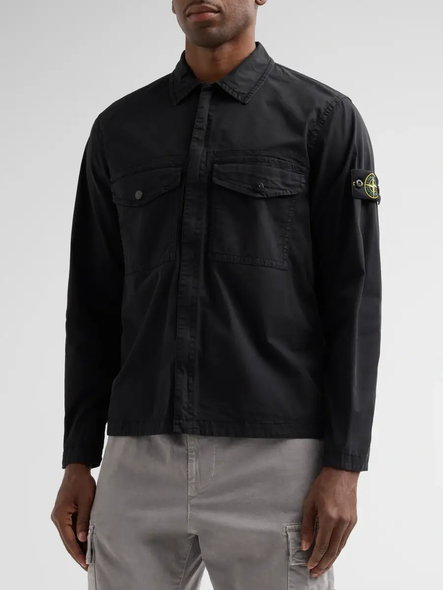 Stone Island Men's Stretch-Cotton Overshirt | Thumbnail 4 Stone Island Men's Stretch-Cotton Overshirt | Thumbnail 4