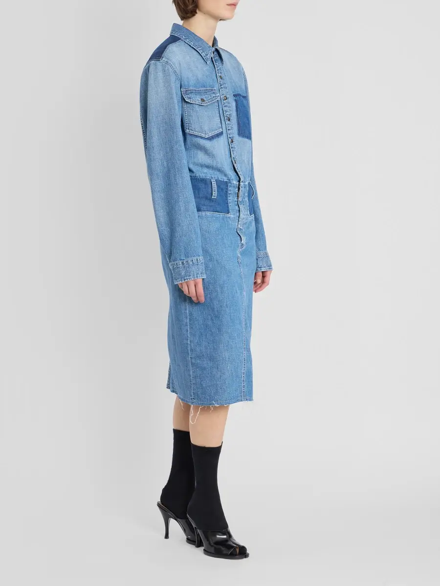 Maison Margiela Women's Denim Midi Shirtdress | Thumbnail 4 Maison Margiela Women's Denim Midi Shirtdress | Thumbnail 4