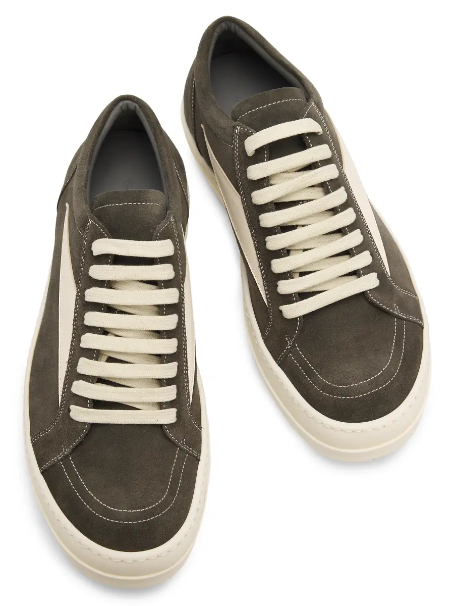Rick Owens Men's Vintage Sneaks Suede Low-Top Sneakers | Thumbnail 4