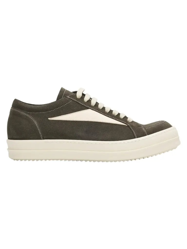Rick Owens Men's Vintage Sneaks Suede Low-Top Sneakers