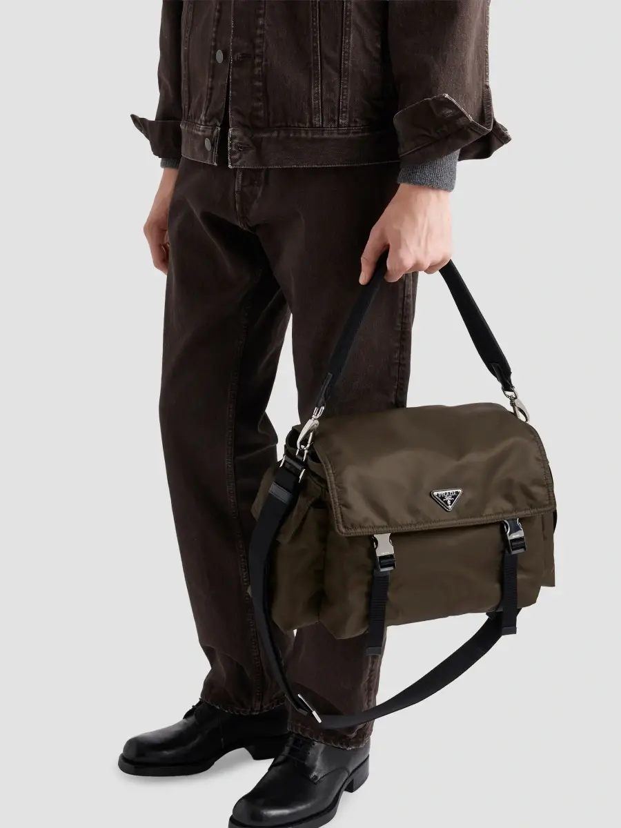 Prada Men's Explore Re-Nylon and Leather Bag - Green | Thumbnail 2 Prada Men's Explore Re-Nylon and Leather Bag - Green | Thumbnail 2
