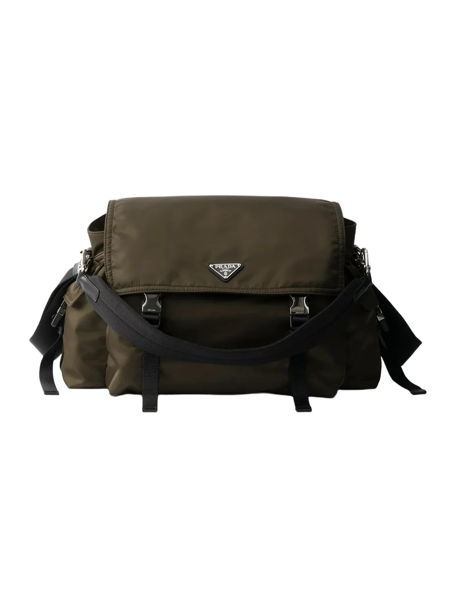 Prada Men's Explore Re-Nylon and Leather Bag - Green