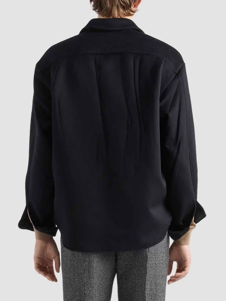 Prada Men's Wool and Cashmere Shirt - Black | Thumbnail 5