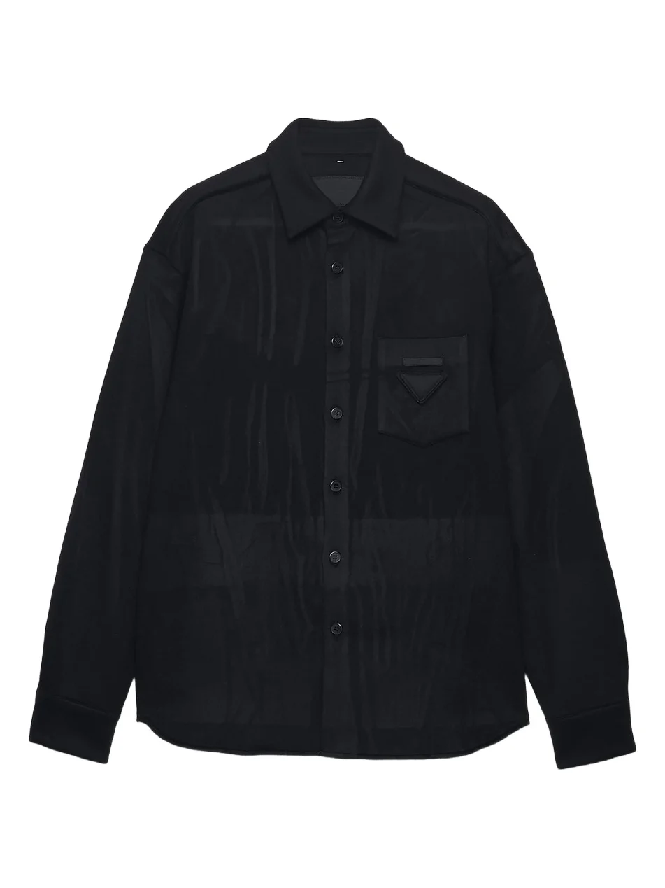 Prada Men's Wool And Cashmere Shirt - Black