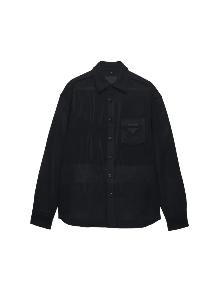 Prada Men's Wool and Cashmere Shirt - Black