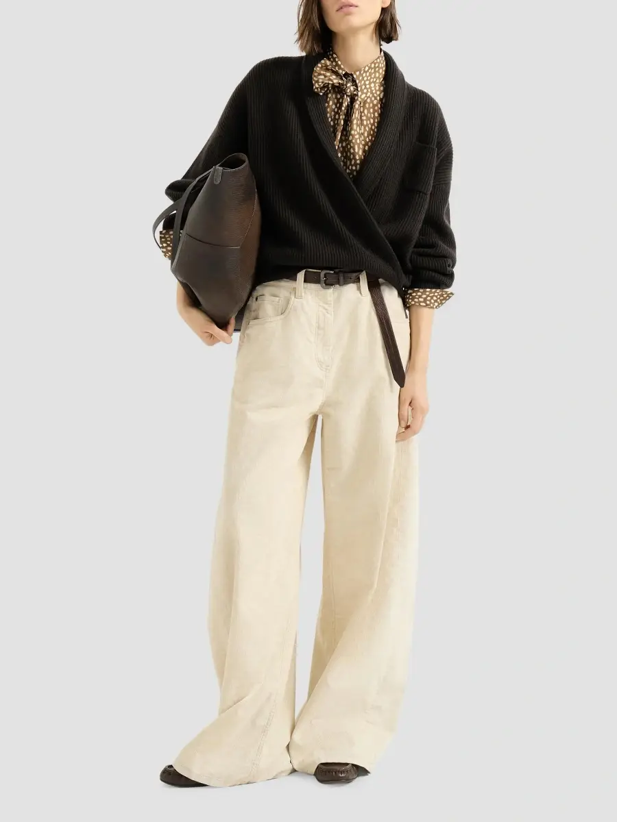 Brunello Cucinelli Women's Cashmere English Rib Cardigan | Thumbnail 6 Brunello Cucinelli Women's Cashmere English Rib Cardigan | Thumbnail 6